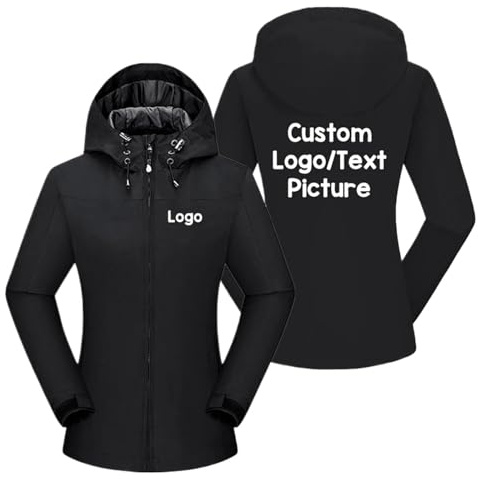 East-hai-buy Benutzerdefinierte Logo Winddichte Jacke Personalisierte Text/Bild Mantel Bergsteigen Damen Mode Wasserdicht Hoodie Outdoor DIY Dünne Sportbekleidung Color2,S