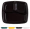 Dowbom DB-FGP-013 Große Portionskontrollteller, einfarbig, geteilte Teller für Erwachsene, bariatrische Teller zur Portionskontrolle, wiederverwendbares 3-teiliges Lunch-Tablett (27,9 cm, schwarz)
