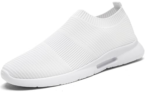 Oltyutc Schuhe Damen Slip In Sneakers Sportschuhe Leichte Laufschuhe Turnschuhe Atmungsaktiv Freizeitschuhe Walking Gym Weiße EU 38