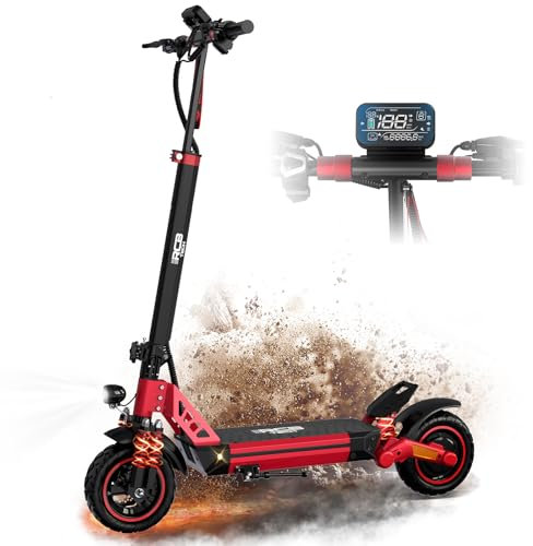 RCB RE24 Trottinette électrique Adulte, Motor 800W, Jusqu'à 25 km/h, Autonomie 60KM, Pneus Antidéflagrant 10'', Contrôle APP, Pliable Scooter électrique, Double Frein, Double Amortisseur