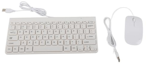 Aramox White Keyboard and Mouse Set with Cable und Set, Ultradünne USB-Kombination, Tragbar und Leicht, Geeignet für PC (White)