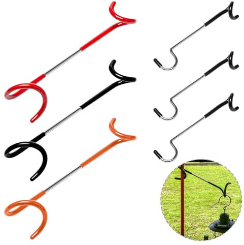 Neikafan Laternenhaken Camping 6 Stück Laternenhalter Zeltstange Haken, Edelstahl Laternenhalter Camping Haken Zelt Lampenaufhängung für Outdoor Hängende Laternen Wasserkocher Müllsäcke