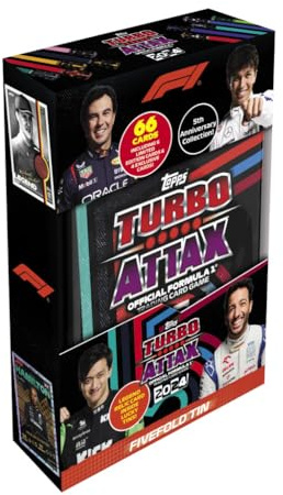 2024 Topps Turbo-Attax-Formel-1-Karten – fünffache Mega-Dose (60 Karten + 6 LE)