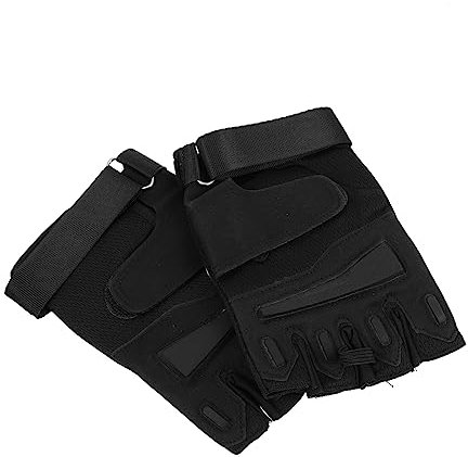 SAFIGLE 2 Paar Fahrrad-Fitness-Handschuhe Handschuhe für den Winter Sport Fäustlinge Griffe sportgeräte Sport geräte stoßdämpfende Handschuhe Halbfinger Fahrradhandschuhe Nylon Black