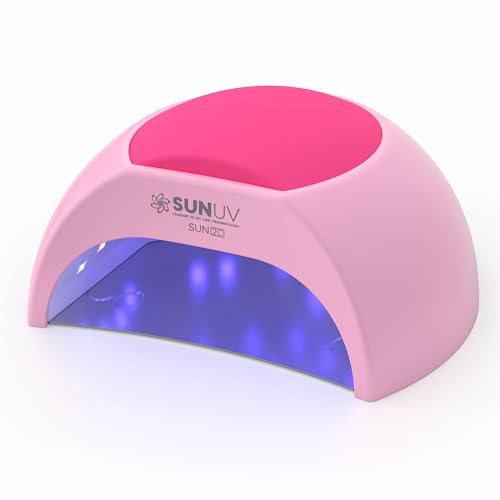 SUNUV Lampada UV LED per unghie, con 4 impostazioni di timer, 33 LED, compatibile con tutti gli smalti gel, sensore automatico, base rimovibile, SUN2C, rosa