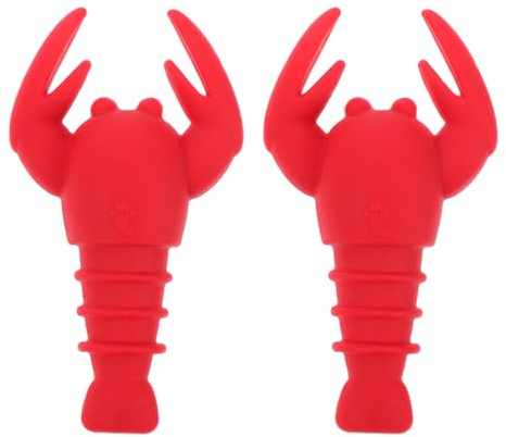 MAGICLULU 2Pcs Lobster Wine Stoppers Reusable Silicone Bottle Plugs Decorative Wine Preservers for Red Olive Oil Vinegar Bottles Party Supplies