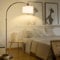 CCLIFE Stehlampe Dimmbar Wohnzimmer Bogenlampe LED E27 Leselampe 60W 2700-6000K Fußschalter 360° Drehbarer Lampenkopf, Beige Höhenverstellbar 165cm-175cm CushHom