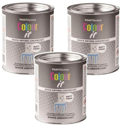 SDMAX All Purpose White Matt Undercoat Tin Paint, Fast Drying, Durable And Long Lasting, Easy To Use, Non Cracking, Interior Exterior Use On Concrete, Metal, Wood, 300ml (3PCS)