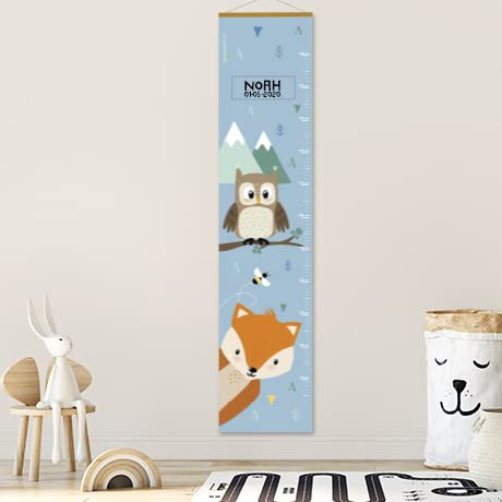 Gutmarkiert - Personalisierte Messlatte für Kinder - mit dem Namen und Geburtsdatum des Kindes. (Fuchs)
