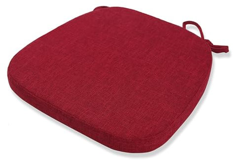 Linum Sitzkissen für drinnen und draußen, 42 x 40 cm, waschbar, halbrund, mit Riemen, Rot, 1 Stück