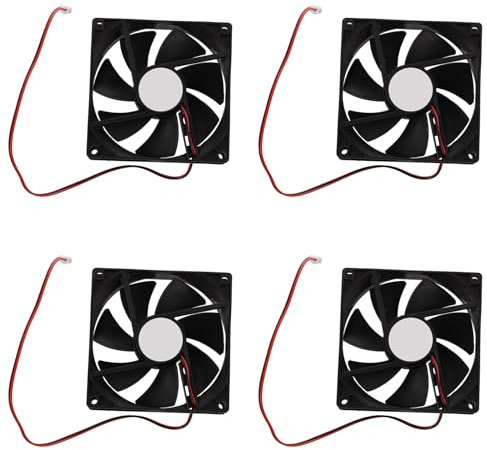 Goufride 4pièces 90mm X 25mm DC 12V 2Pin Ventilateur de Refroidissement pour Boitiers D'Ordinateurs Refroidisseur CPU