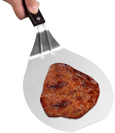 Pala para pizza de metal, pala para pizza de acero inoxidable | Pala para pizza con mango resistente al calor, Espátula para horno casera, ligera, con mango largo, de acero inoxidable, para pi