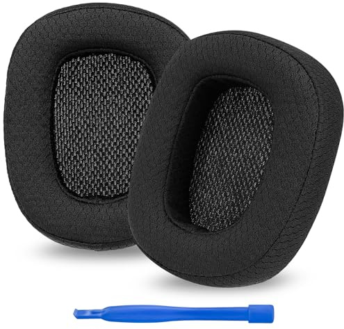 Linkidea Ersatz-Ohrpolster für Logitech G433, G533, G633, G635, G933, G935 Kopfhörer, Ohrpolster, Headset-Ohrpolster (Netzgewebe/Schwarz)
