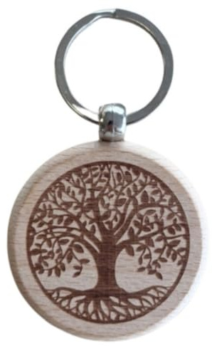 Porte-clés Arbre de vie, en bois 8.3 x 5 cm
