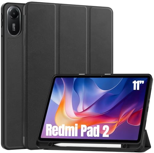 XLTTONG Custodia per Xiaomi Redmi Pad 2 11 Pollici 2025, Ultra-Sottile Smart Cover per Redmi Pad 2 (Nero)
