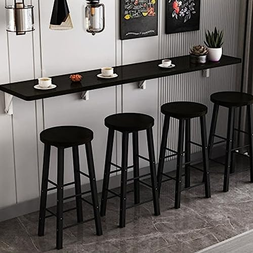 WXPGFEQ An der Wand montierter, klappbarer Esstisch für Milchteeläden und Küchen. Langer und schmaler Stehtisch aus Holz mit Klappblatt-Design.