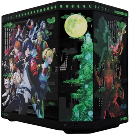 Hyte Y70 Persona 3 Reload Offizielle Lizenz - Mid-Tower ATX Gaming PC Desktop Gehäuse - Panorama gehärtetes Glas - Dual Chamber - High Airflow Chassis - PCIE 4.0 Riser Kabel enthalten - Schwarz