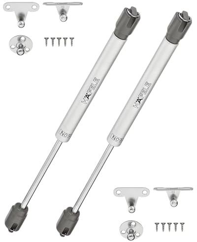 Gedotec Lot de 2 supports de volets de frein 80 N - Supports inférieurs pour volets ouvrant vers le bas - Charnière pliante pour bois et cadres en aluminium - Angle d'ouverture 90°/110° - Kit de