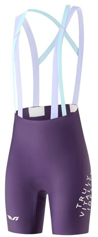 ROCKBROS TVI Damen Trägerhose Fahrradhose Gepolstert Nahtfrei | Radhose, Bib Shorts, Schnelltrocknend, Rutschfeste Beinabschlüsse, Reflektierend, für Rennrad Training
