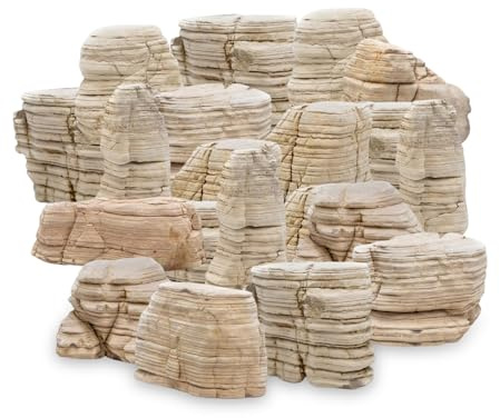 800g Pagodensteine Natürliche 3-8cm, Pagodenstein Stein Aquarium Steine Aquarien Dekoration Felsen Drachensteine Set für Bonsai Aquarien Reptilienterrarien (Cremefarben)
