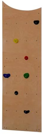 Sport-Thieme Kletterwand-Element Climbing for Kids | Indoor Kletterplatte gemäß DIN EN 1176 | 1 Platte mit 7 Griffen inkl. Befestigung | Multiplex Birke, Harz, Quarzsand | Natur | 75x230 cm