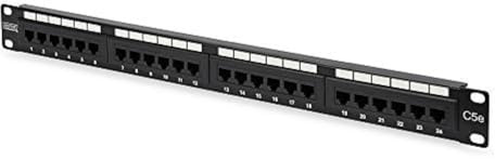 DIGITUS Patchpanel – Cat 5e – 19-Zoll 1HE – 24-Port RJ45 – Ungeschirmt | LSA Patch-Feld – 1 Gbit/s – Rack-Montage – Für 19 Zoll Netzwerkschränke