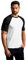 Raglan Baseball T-Shirt Herren, Weiß-Schwarz, L