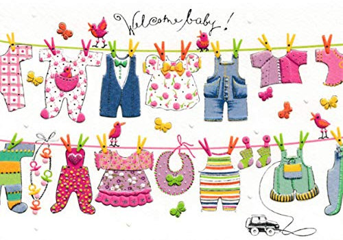 Glückwunschkarte zur Geburt Englisch Welcome Baby
