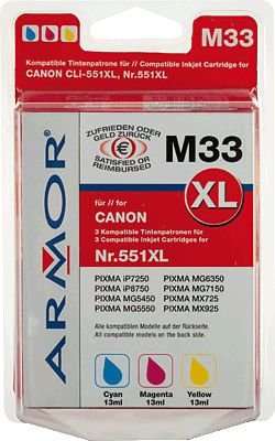 ARMOR ALTERNATIVE CANON CLI-551XL C/M/Y