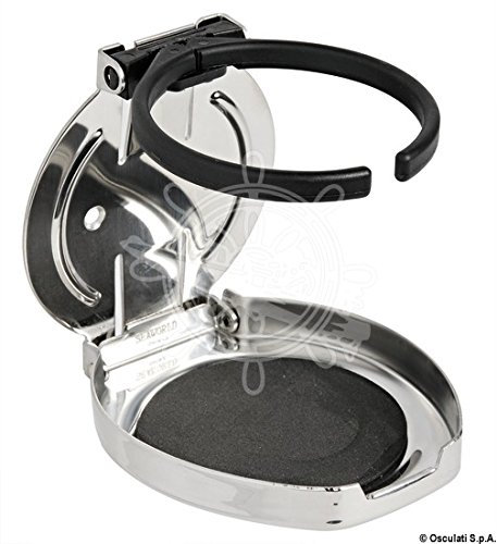 OSCULATI Porte-Verres/canettes Pliable INOX poli107x91x14mm