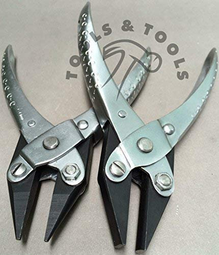 2 Piece Parallel Action Half Round Flat & Chain Nose Pliers Jewelry Wire Crafts