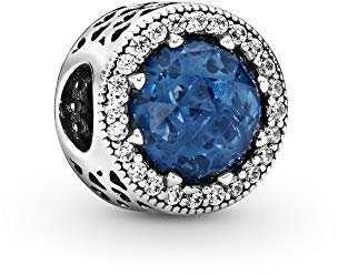 PANDORA Sparkling Dark Blue Charm Sterling-Silber 12,2 x 11,4 x 11,4 mm (T/H/B)