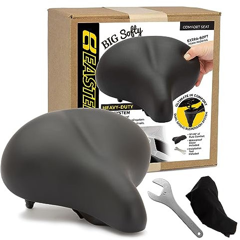 Big Soft Cushion Fahrradsitz für Senioren - Indoor Spin - Stationäre & Heimtrainer - Großer breiter und gepolsterter Fahrradsattel für Männer und Frauen Der bequemste Ersatz für Ihren Beach Cruiser