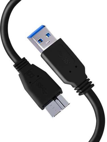 TechMax Usb 3.0 A To Micro B External Hard Drive Cable for Portable Hard Drive for Western Digital WD/Seagate/Elements/Toshiba/My Passport/Samsung Galaxy S5 M3 1TB/Hitachi/Xbox/Ps4 - Black (50cm)