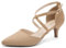 Greatonu Damen Pumps mit Knöchelriemchen und Kittenheel Pointed Toe Beige Größe 38 EU