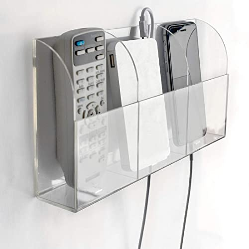 HyFanStr Transparente Fernbedienung Organizer, Fernbedienung Halterung Wand, Wandhalterung Fernbedienung Aufbewahrungsbox für Telefon