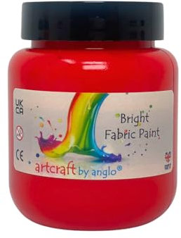 artcraft by anglo Red Fabric Paint 100ml - Permanent Fabric Paint for Clothes, T-shirts, Jeans, Bags & Canvas Shoes - Washable Textile Paint for Art & Craft Projects