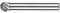 PFERD HM-Frässtift, Kugelform KUD, Zahnung ALLROUND, Frässtift-ø 8mm, Schaft-ø 6mm, Länge 47mm, 21001006 – für den vielseitigen Einsatz auf den wichtigsten industriell verwendeten Werkstoffen