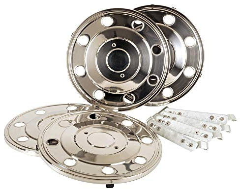 Hansen Styling Parts Edelstahl Radzierblendenkomplettset Radkappen bestehend aus 4X 16 Radzierblende + 4X fahrzeugspezifischen Haltern~
