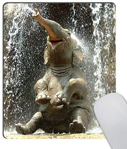 Wasach Elephant Happy Large Mousepad Mouse Pad Great Present Idea 9.5 X 7.9 Inch (240mmX200mmX3mm)