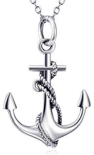 YAFEINI Kette Anker Kette Damen Silber 925,Retro Anker Anhänger Kette Damen Halskette Silber Schmuck kette für mädchen mutter tochter (Anker)