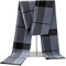Lallier Herren Schal aus Merinowolle, lange Winterkrawatte mit Geschenkbox, Graues Plaid