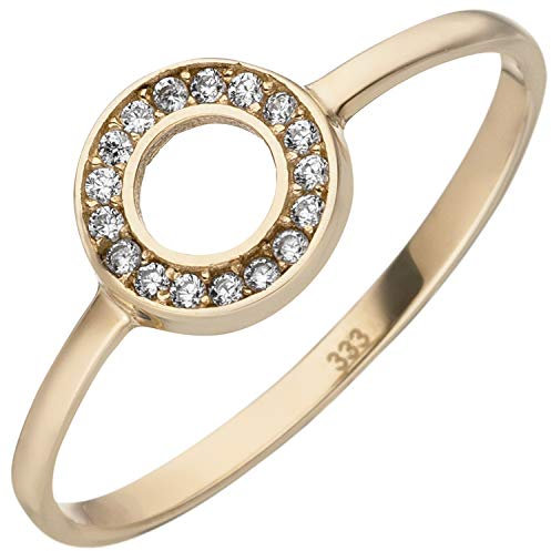 Jobo Damen-Ring aus 8 Karat 333 Gold mit 17 Zirkonia Größe 52