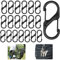 GOLRISEN 20 Stk S Form Karabiner 50mm Schlüsselanhünger Karabinerhaken Schwarz Karabiner Schlüssel Mini Doppelkarabiner Klettern Metallschnalle S Carabiner für Wanderungen Freien Angeln Camping Reisen