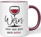 JUNIWORDS Tasse, Wein wäre Mir jetzt auch Lieber (1001869), Wähle Farbe, Bordeaux
