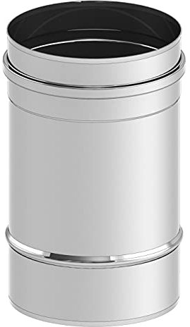 Schornstein - Längenelement EW einwandig 250mm Länge und 200mm Durchmesser, 0,6mm Wandstärke, Edelstahl