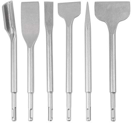 6PCS SDS Plus Chisel Set Flat & Point Chisel for Masonry Brick Wall Granite Universal use