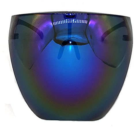 Oversized Huge Full Face Polarized Large Mirror Sunglasses, Stylish Full Cover Transparent Glasses Face Visor for Mouth and Nose PVC Plastic Clear Mask Face Shield Reusable,for Women Men (blue)