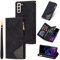 UEEBAI Coque pour Samsung Galaxy S21 5G, Etui en Cuir PU Portefeuille Rétro Antichoc Flip Case Anti-Choc Housse avec Fentes de Cartes Fonction Support, Fermeture Magnétique - Diamant Noir