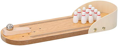 Muddy Hands Small Mini Wooden Desk Table Top Ten Pin Bowling Game